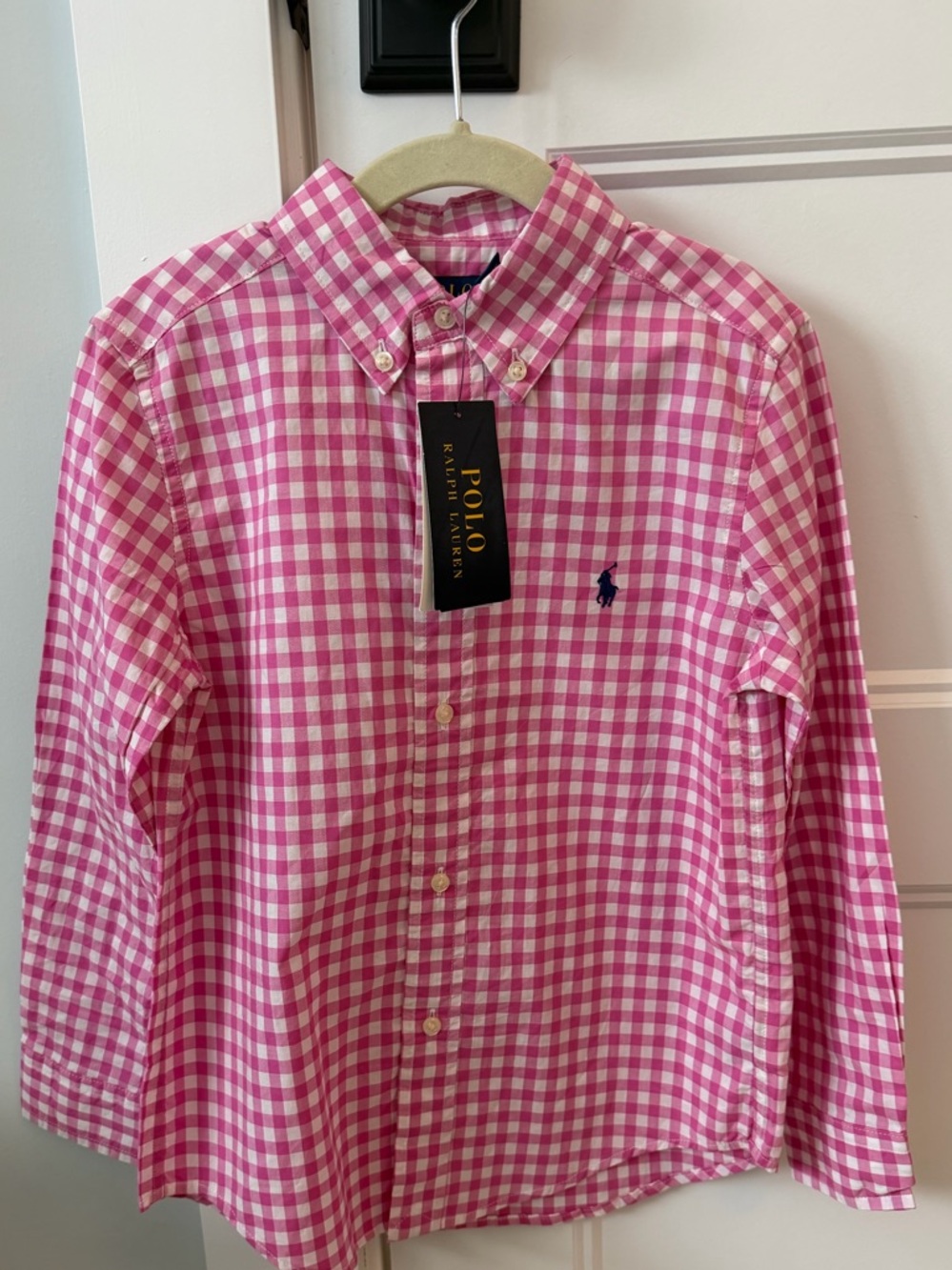 Ralph Lauren Pink Gingham Button-Down Shirt for Kids